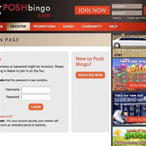 Posh bingo casino login